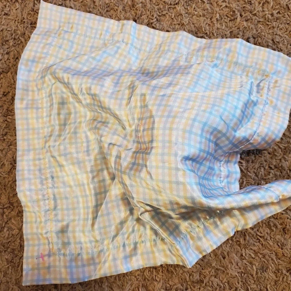 My First Easter Chick Duck Rattle Security Blanket Buddy Lovey Plaid Satin Back‎